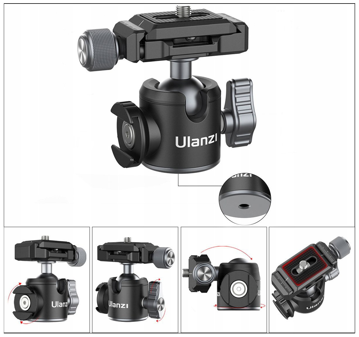 Głowica 3D Ulanzi U-80L do VLOG na aparat mikrofon lampę Marka Ulanzi
