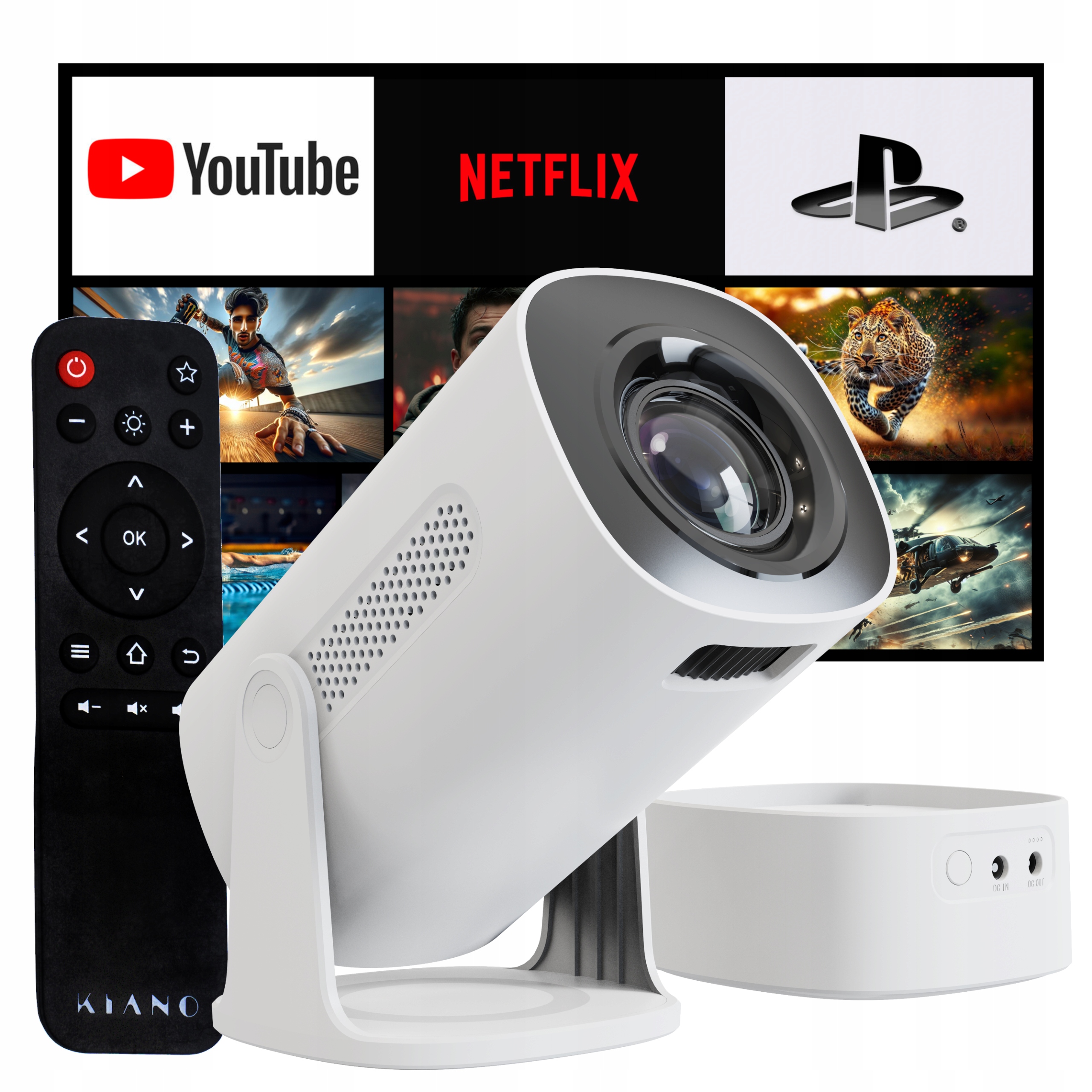 Bezdrátový Projektor projektor Travel Set Bluetooth miracast 4k baterie