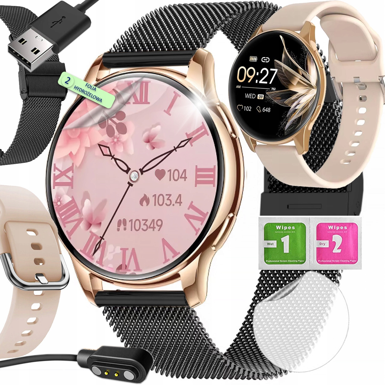 Chytré Hodinky Hodinky Pl Hovory Smart Watch Dámské Pink Limited Black