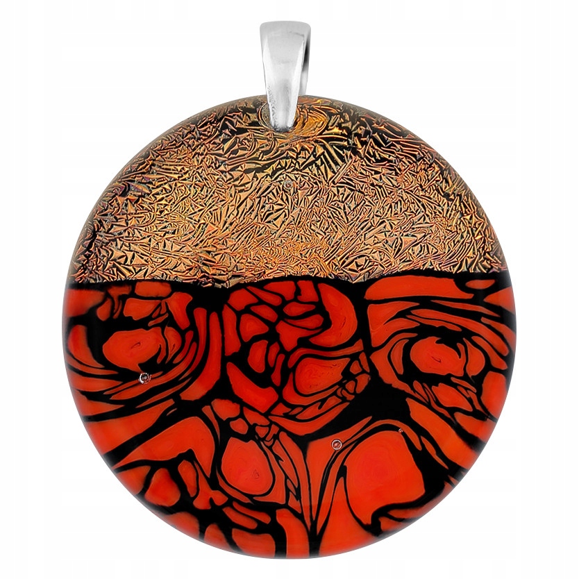 Dámský červený přívěsek Harf sklo murano kolečko