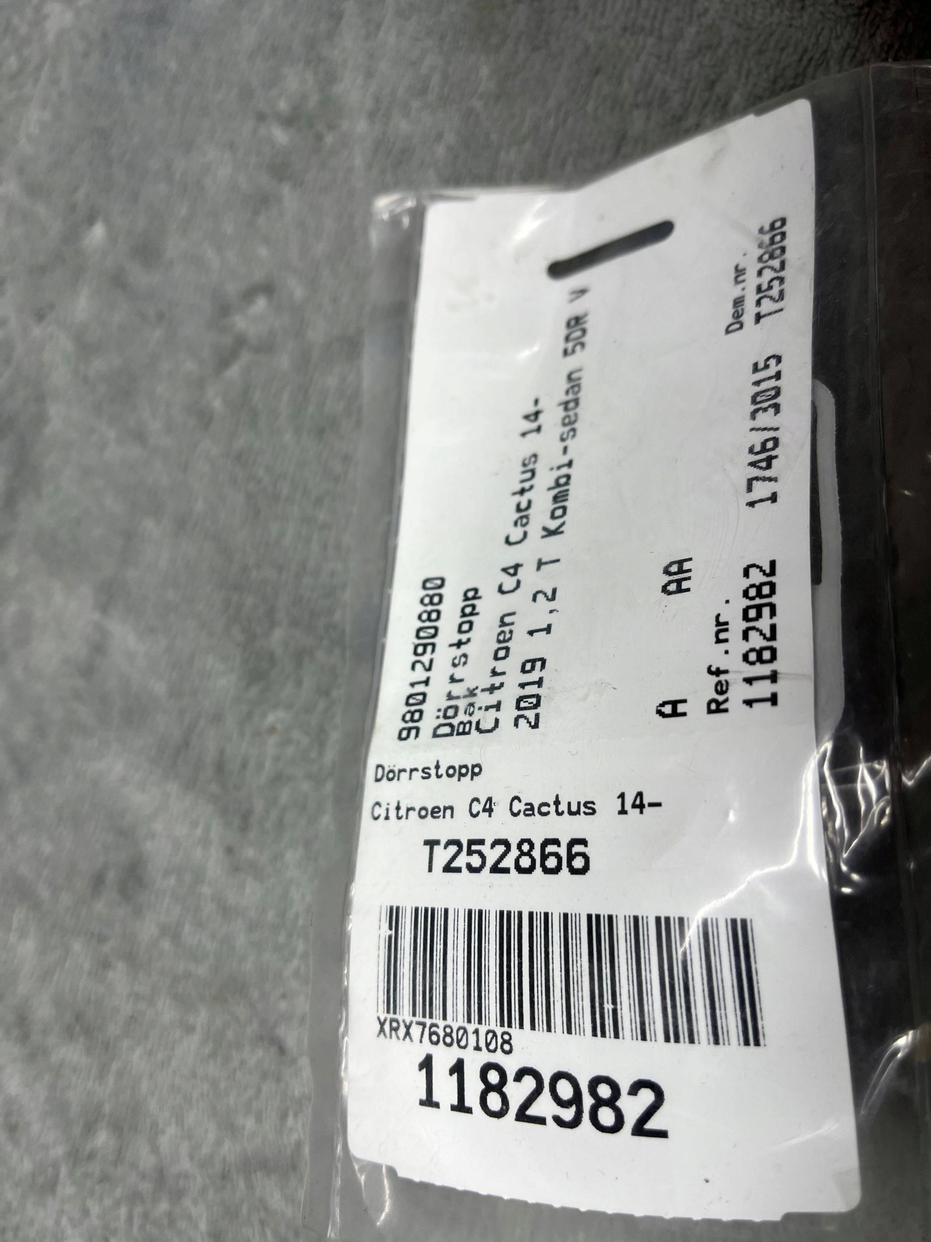 CITROEN C4 CACTUS limiter door TYLNYCH 9801290880 !J