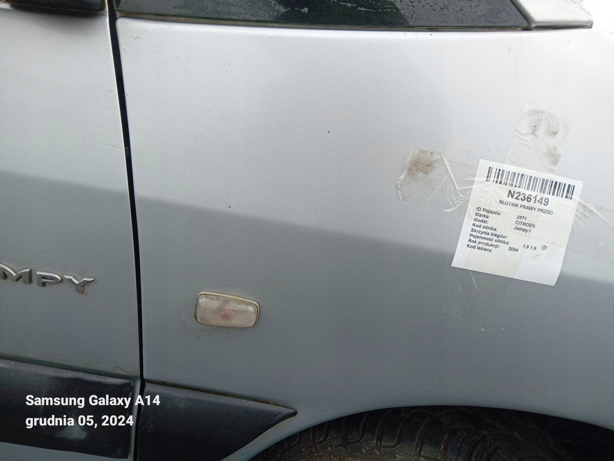 parafango Destra Anteriore EXPERT CITROEN Jumpy e