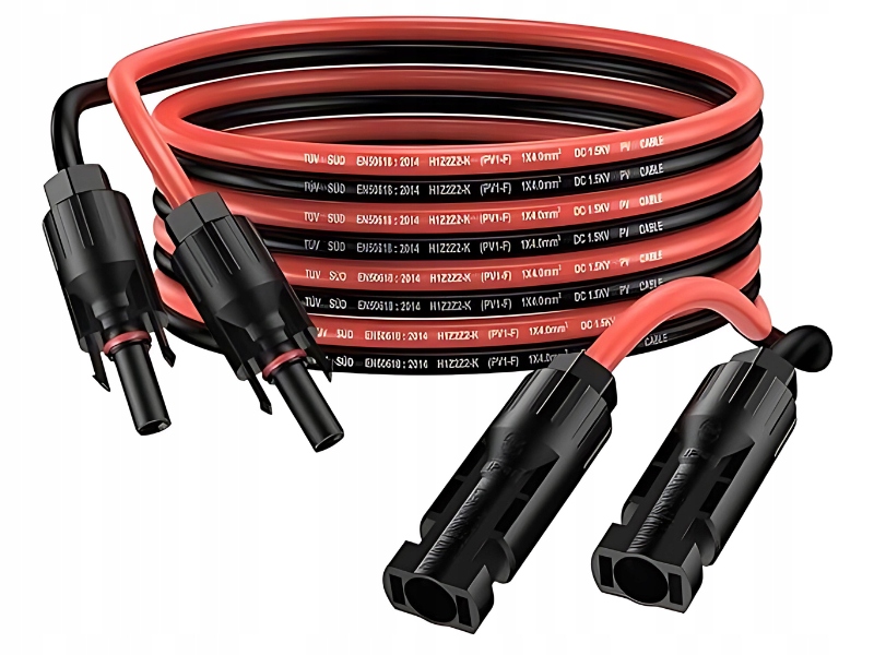 PRZEDŁUŻACZ KABEL SOLARNY 3M 4MM2 12AWG DO PANELA ZŁĄCZE MĘSKIE I ŻEŃSKIE