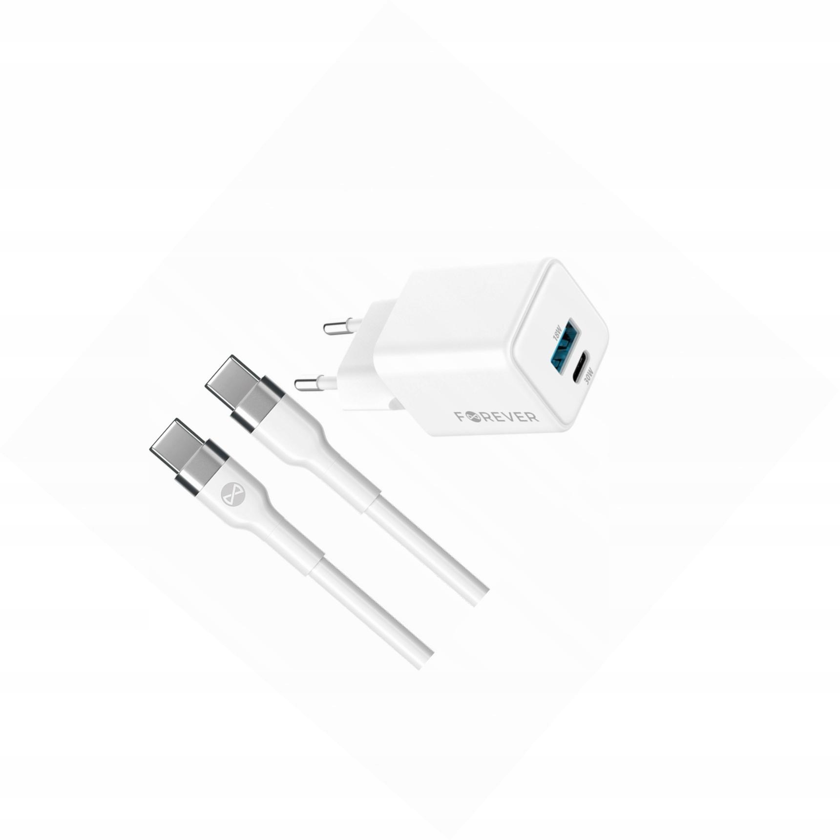 Szybka ładowarka GaN 30W Usb i Usb-c z kablem do Samsung Galaxy S25 Ultra