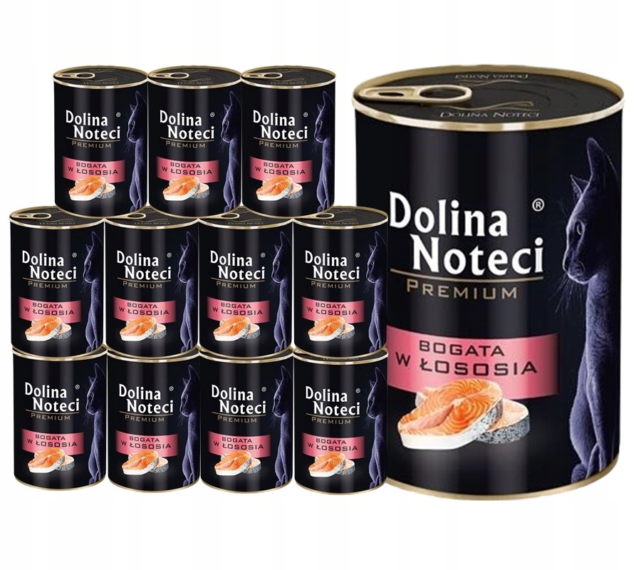 Levně Mokré krmivo pro kočky Dolina Noteci Premium bohaté na lososa 12x400 g
