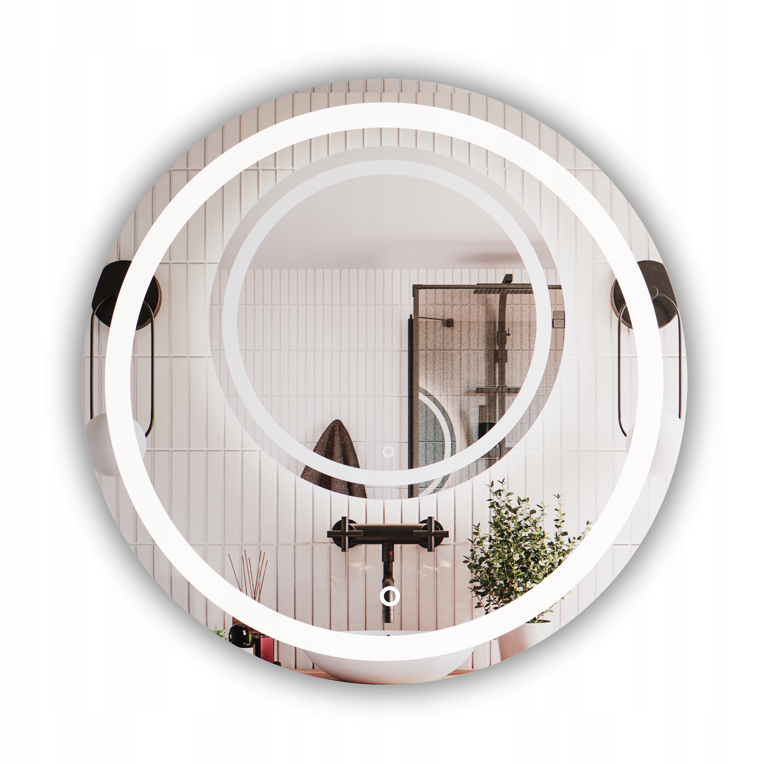 LUSTRO OKRĄGŁE LED FI 50cm WŁĄCZNIK DOTYKOWY