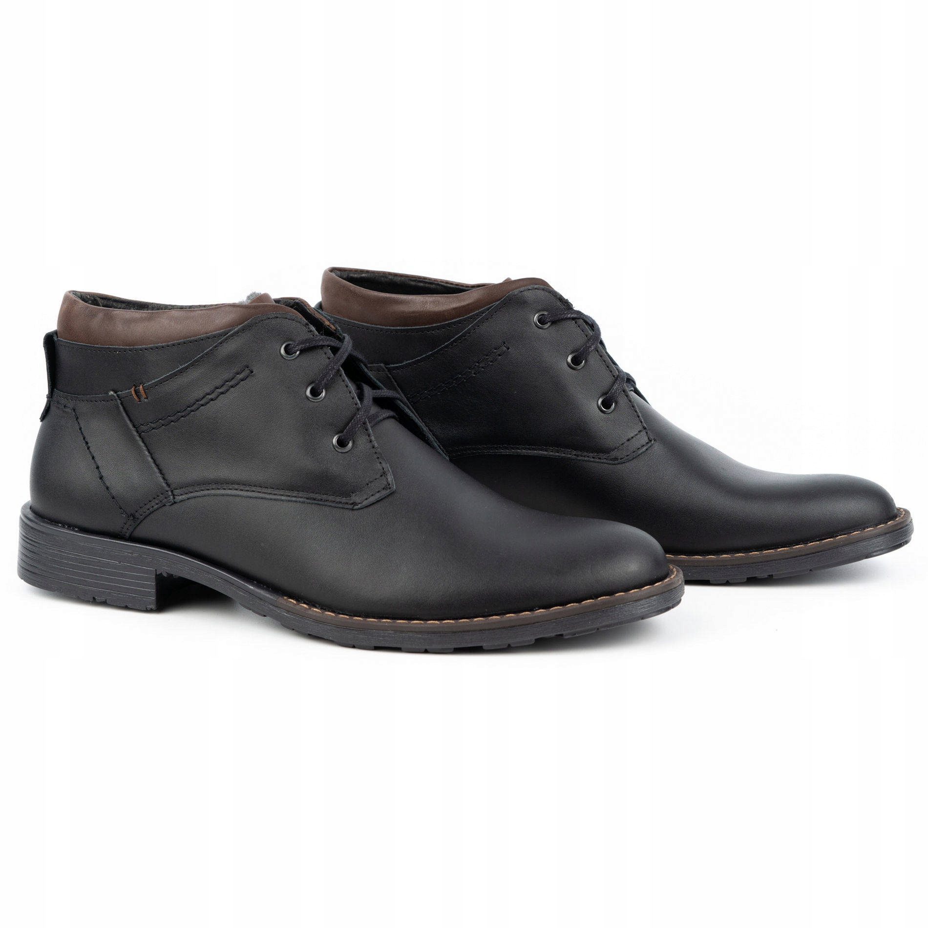 

Buty zimowe męskie skórzane J38S czarne 41
