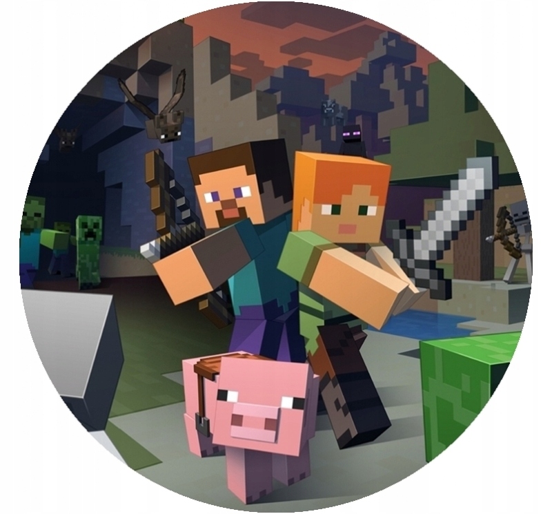 Oplatek na dort Dekorace Jídelní 14 cm Pixely Pixele Hra Narozeniny