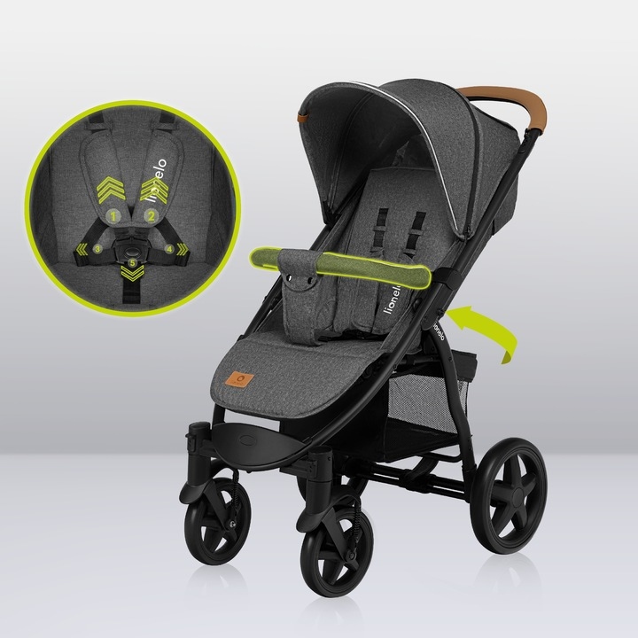 WÓZEK SPACEROWY DO 22KG LIONELO ANNET DUŻE KOŁA + AKCESORIA MOSKITIERA Model Annet Plus