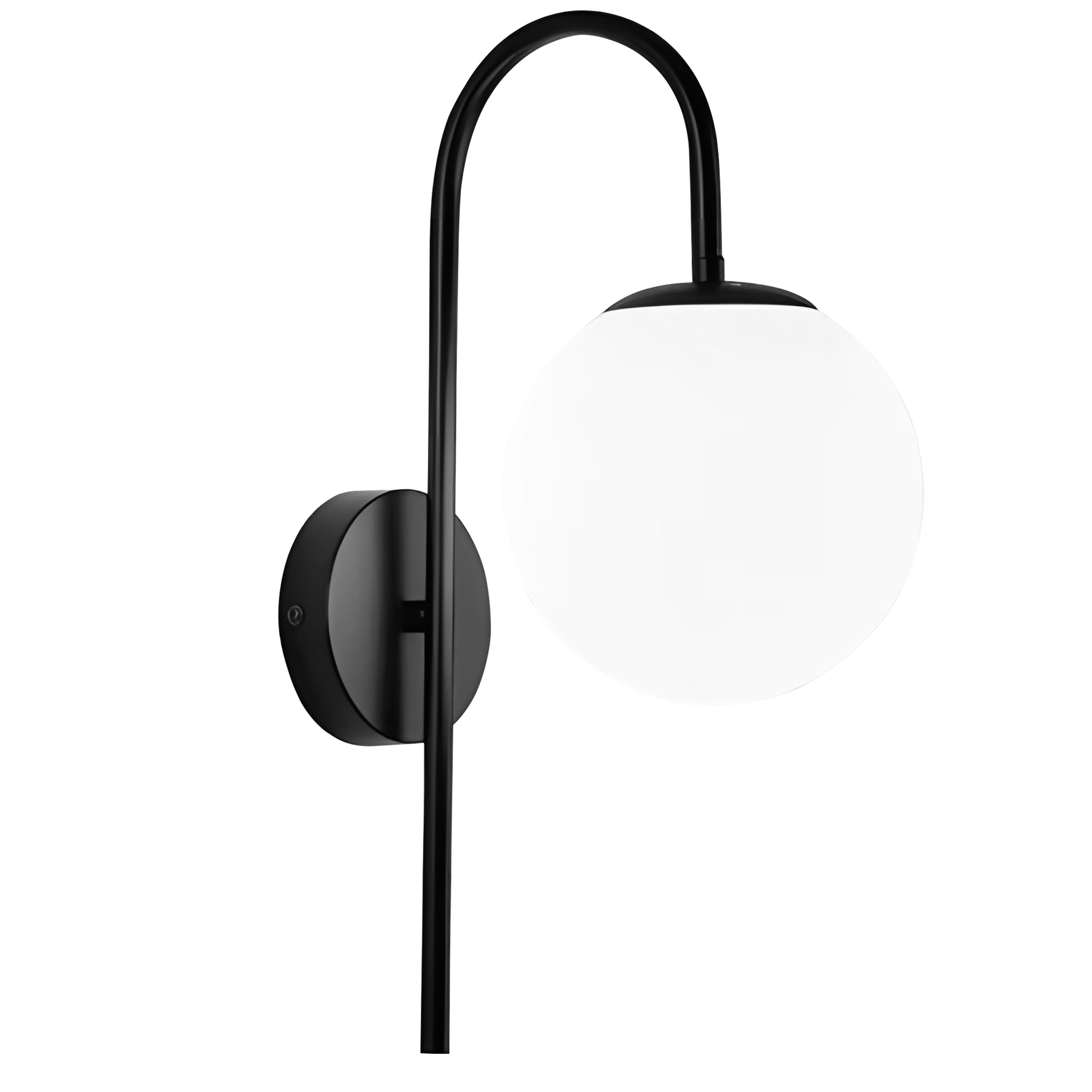 Nástěnná lampa černá nástěnná lampa minimalistická bílá stínidlo koule E27