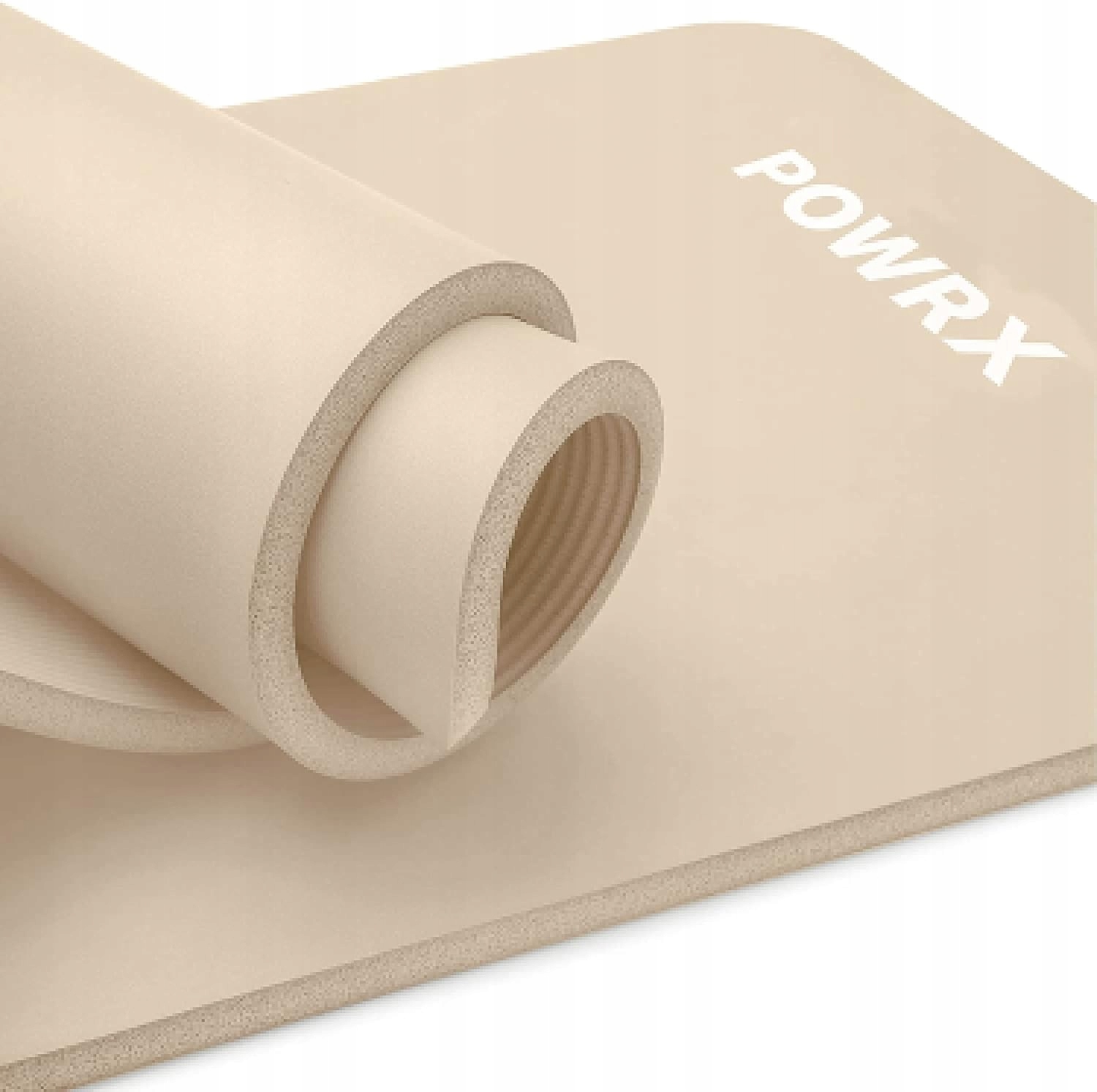Mata gimnastyczna Powrx 190x80x1,5 cm Beige beżowa joga pilates