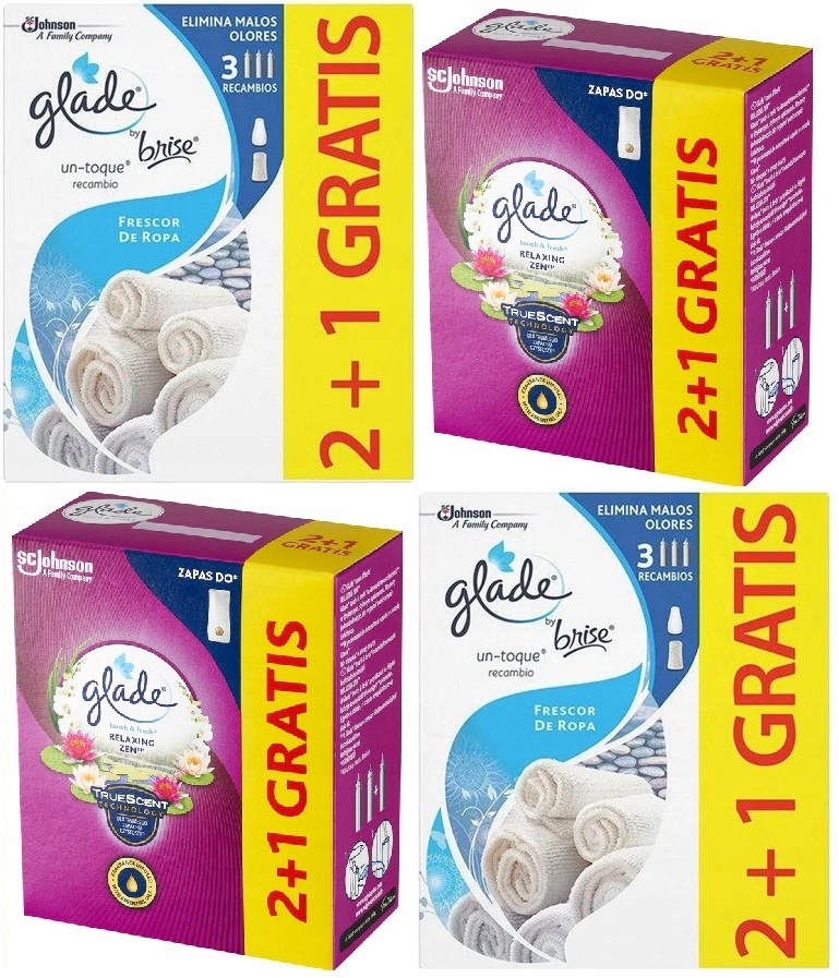 Levně Glade Touch&Fresh Pure Clean Linen&Relaxin Zen pro osvěžovač vzduchu 12 x 10ml