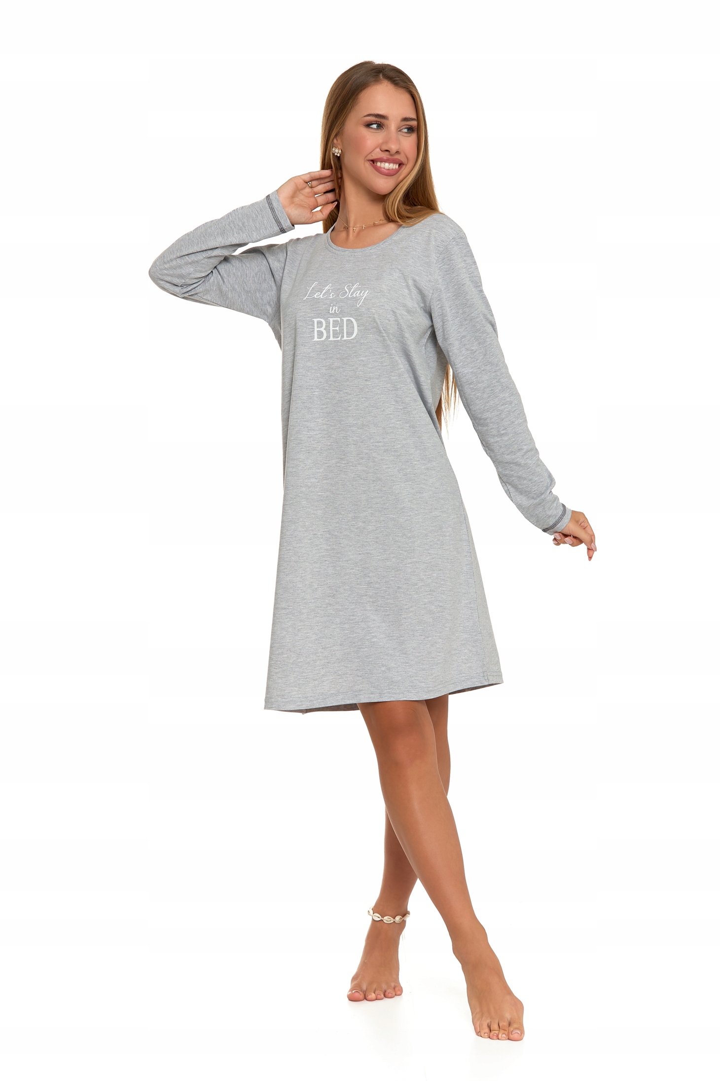 Moraj Lekka Damska Koszula Nocna 3200-006 Grey S Płeć kobieta