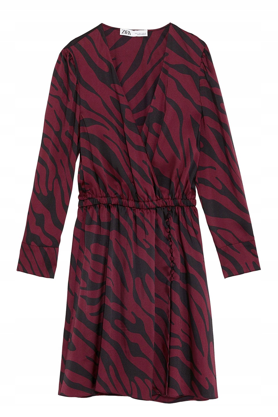 

C0245 ZARA__MG1 Kopertowa Sukienka Wzór Zebra__xs
