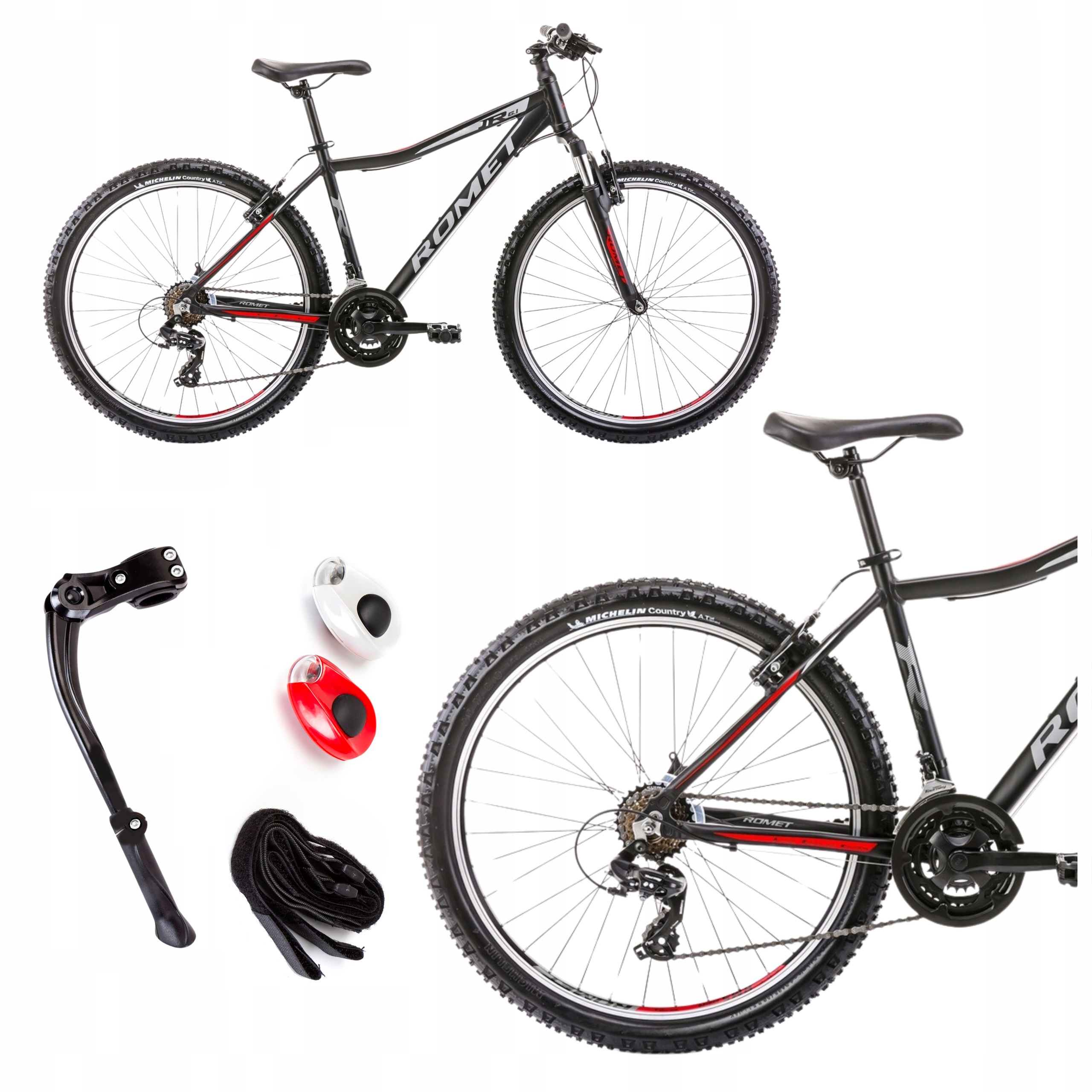 ROWER GÓRSKI MTB 26 ROMET RAMBLER JR SHIMANO ALU OŚWIETLENIE STOPKA GRATIS