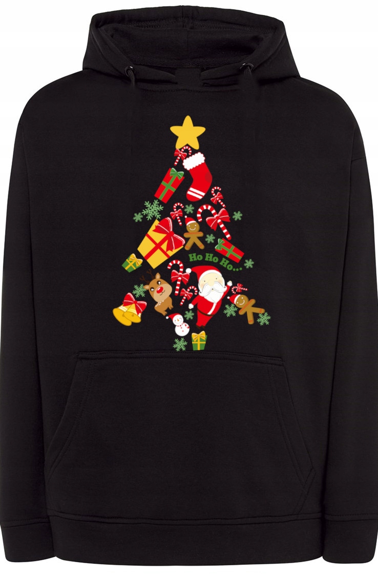 Vánoční Pánská Mikina Vánoční stromeček Kapuce r.XL