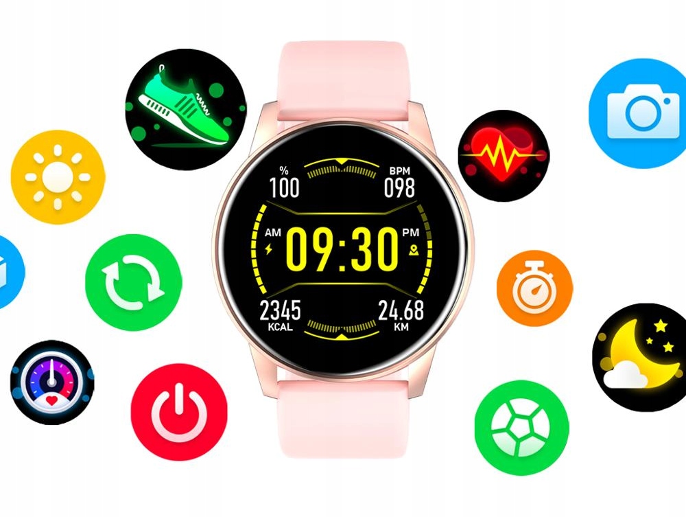 SMARTWATCH DAMSKI SMS TĘTNO IPHONE SAMSUNG HUAWEI Marka JG Smart
