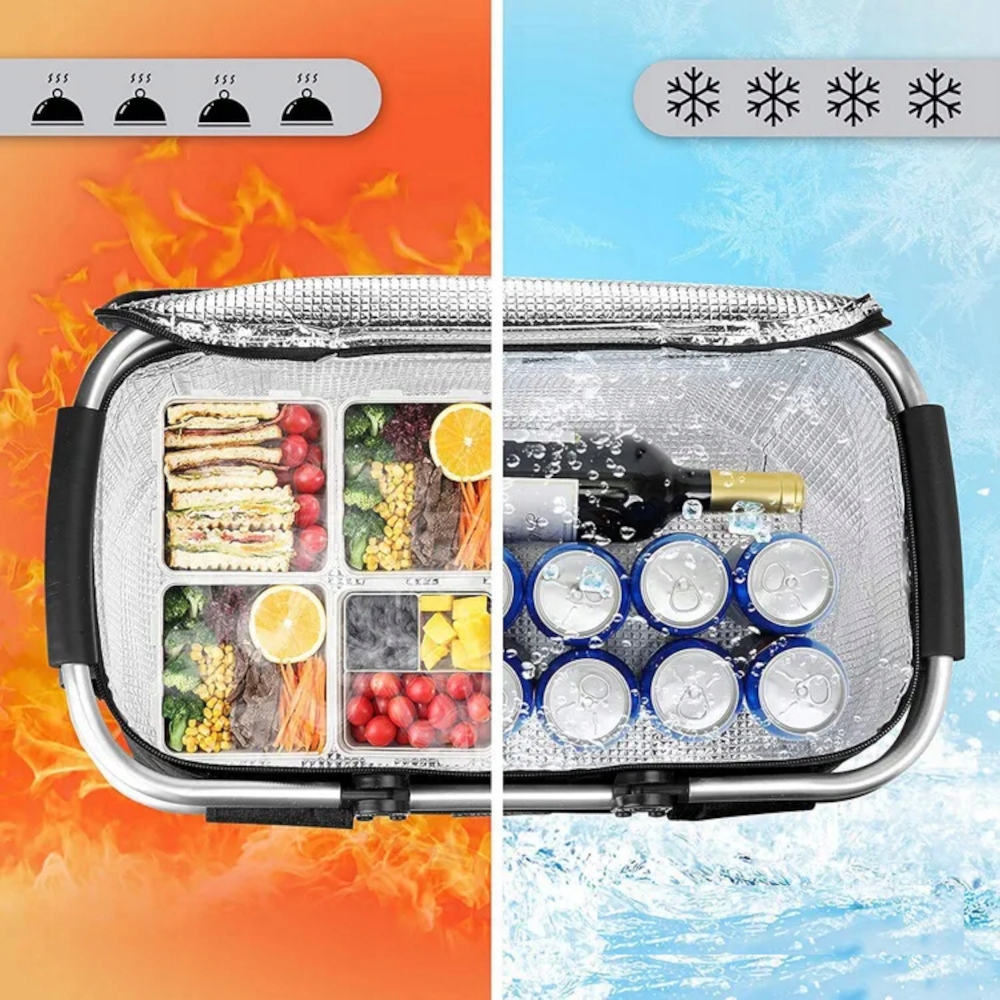 KOSZ PIKNIKOWY KOSZYK TERMICZNY SKŁADANY NA ZAKUPY LODÓWKA TURYSTYCZNA TERM Marka Libero