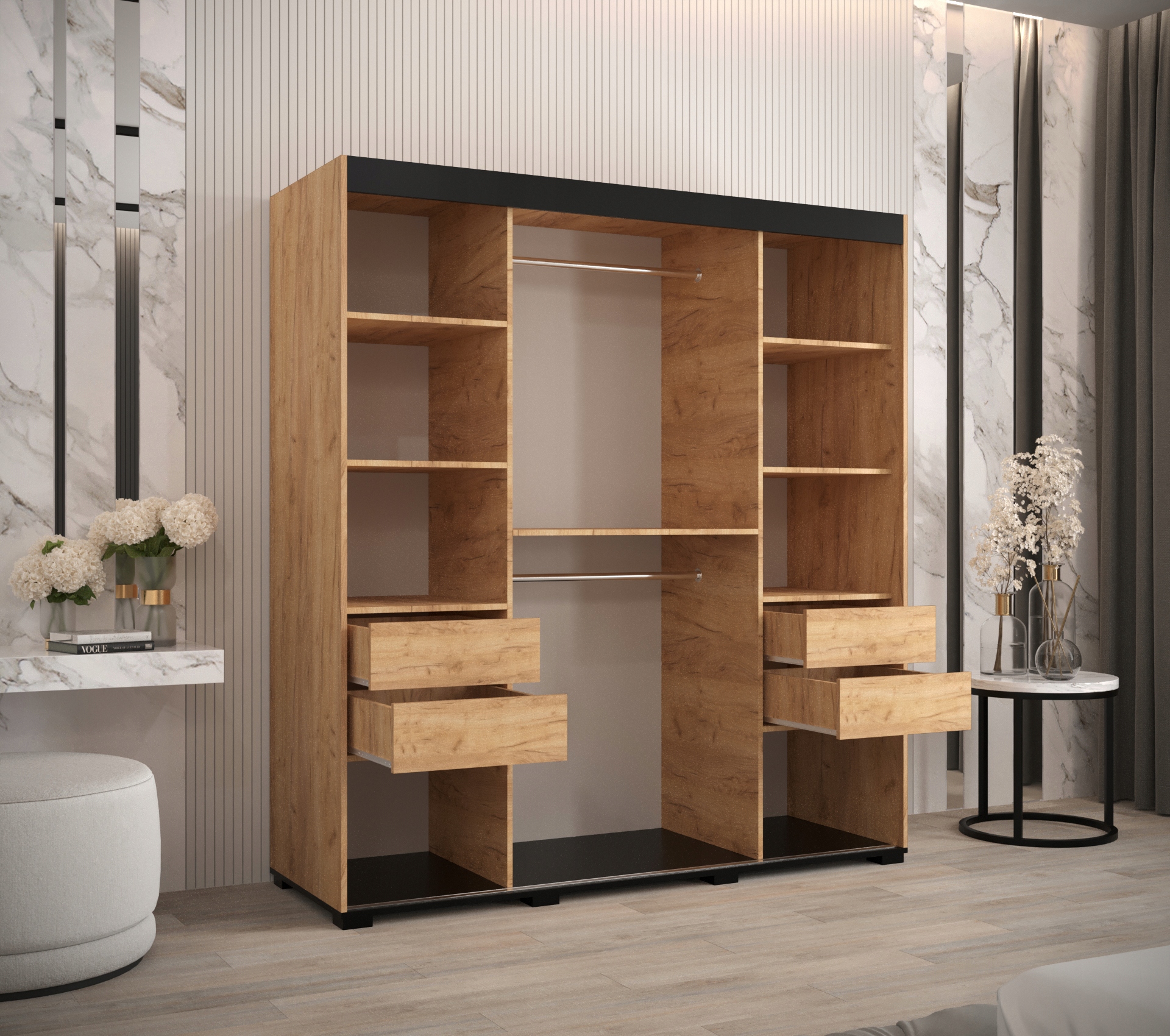 Szafa przesuwna do biura z lustrem BERG V4 180 Marka Abiks Meble