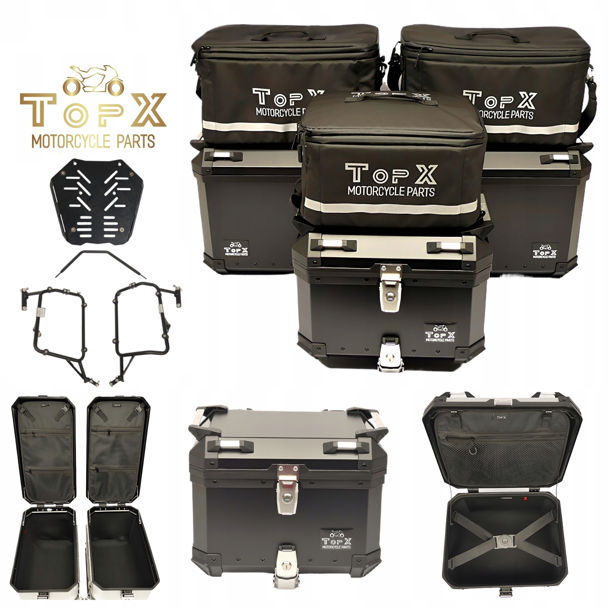 Ktm 790 890 Adventure Vel. 19+ Sada kufrů Boční rámy Alu Tašky Black