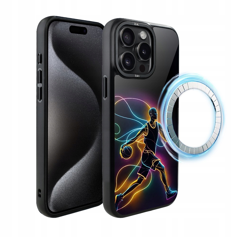 Pouzdro pro iPhone 15 Pro Ibizu DropGuard Matt s MagSafe, duch basketbalu