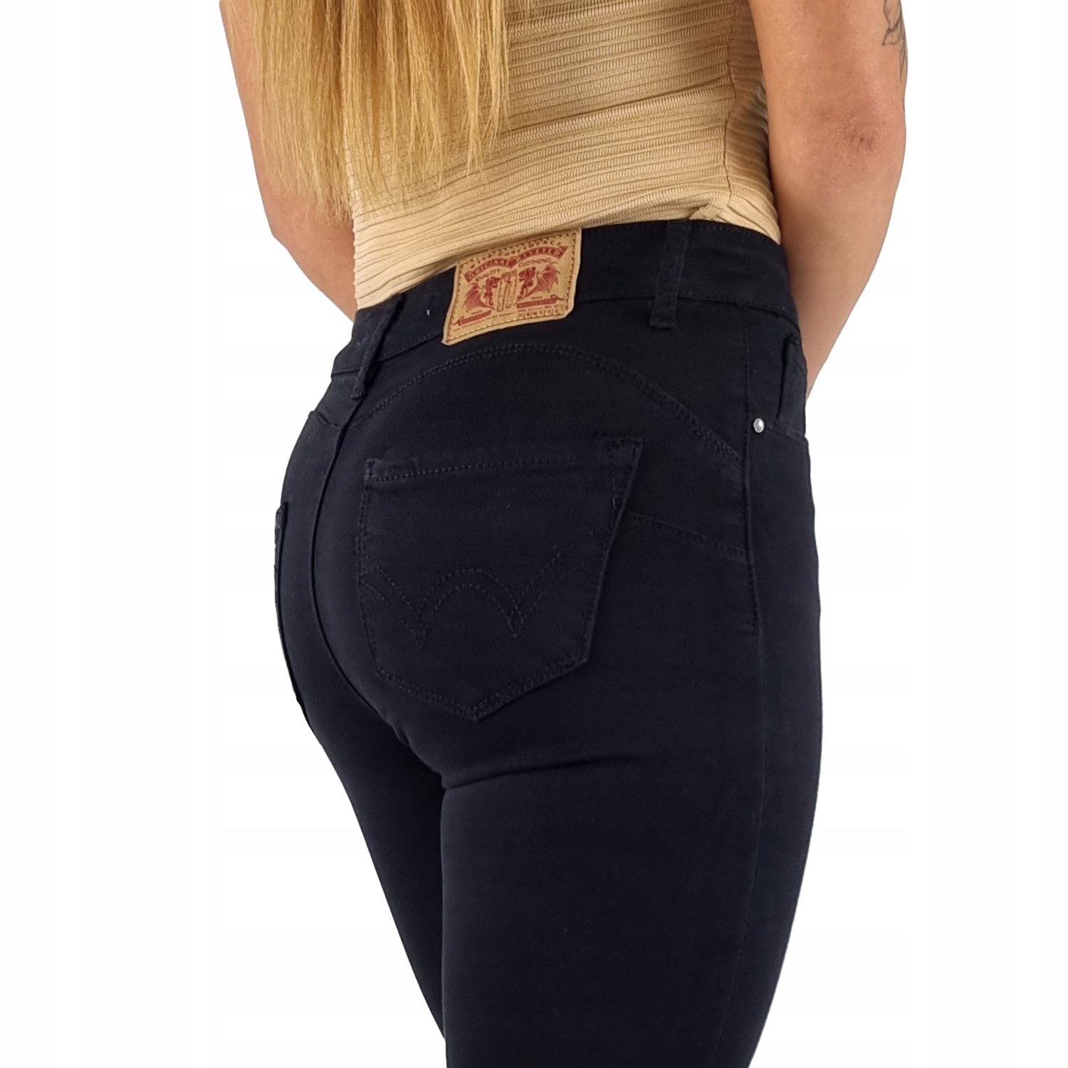 Módní Dámské Džíny Černé Úzké Nohavice Push Up vel. M  38