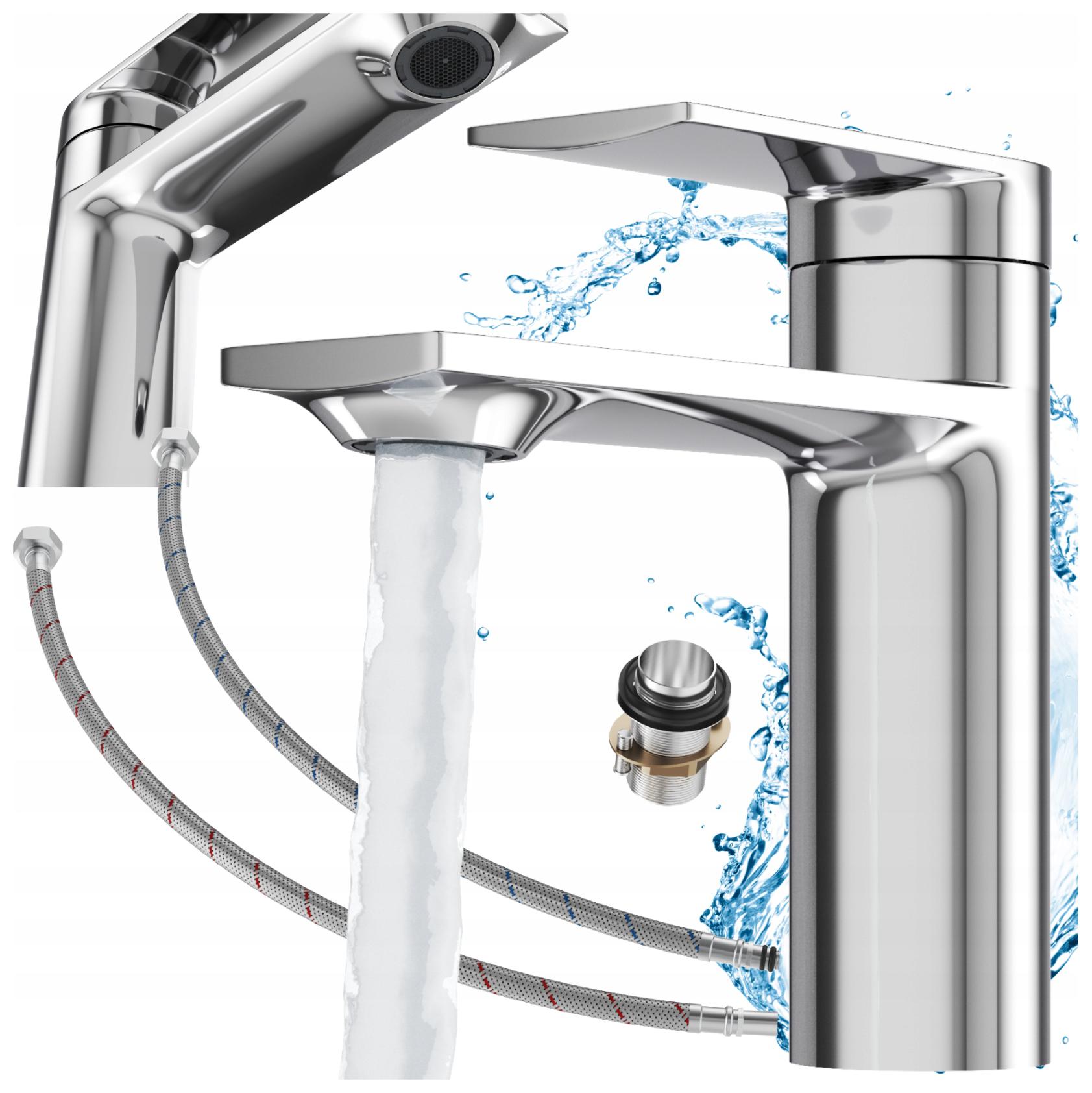 Nízka umývadlová batéria do kúpeľne Chrom, kohútik do umývadla Cabo