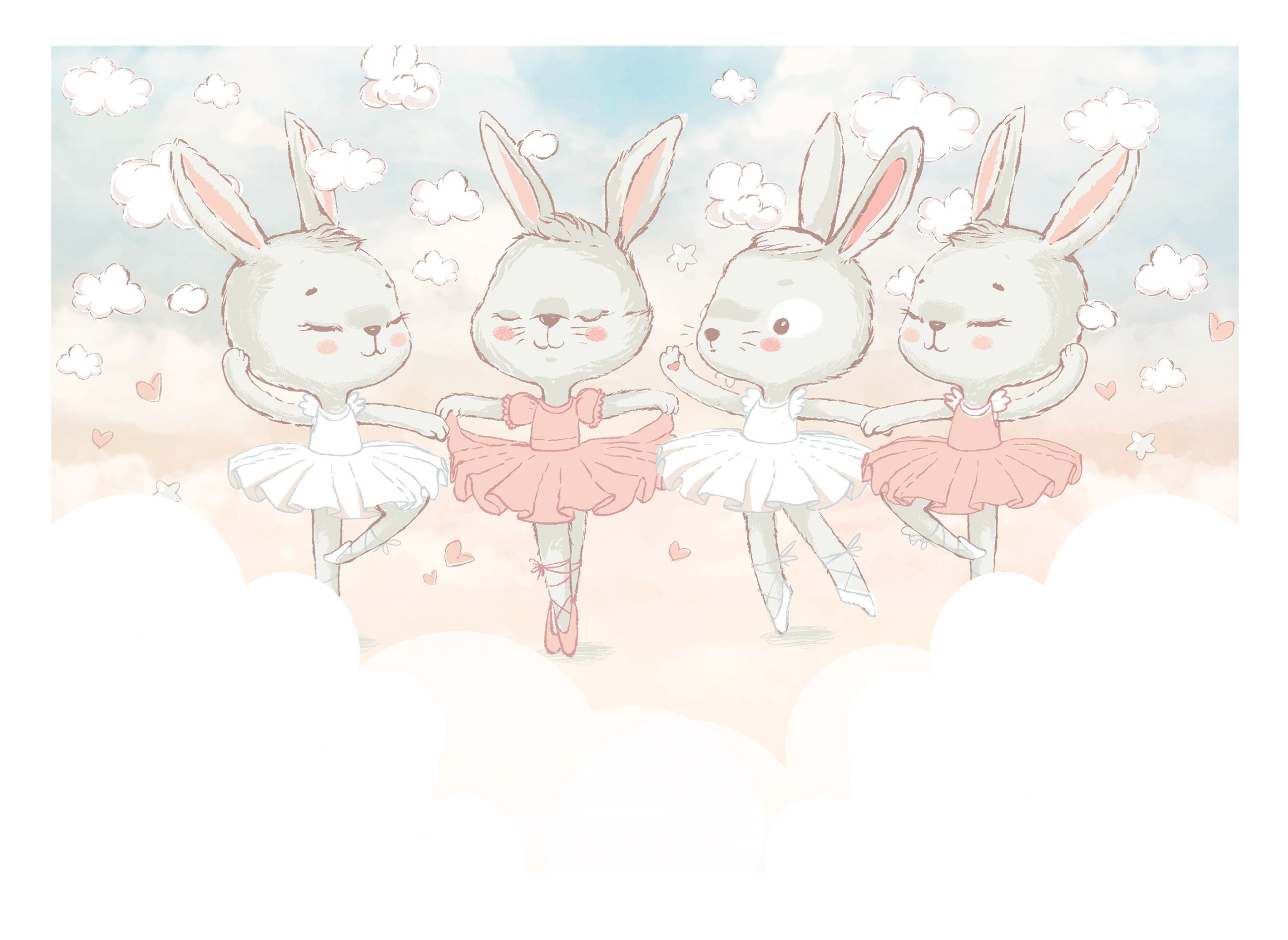 Fototapeta Pre Deti Mraky Zajačiky 312x219