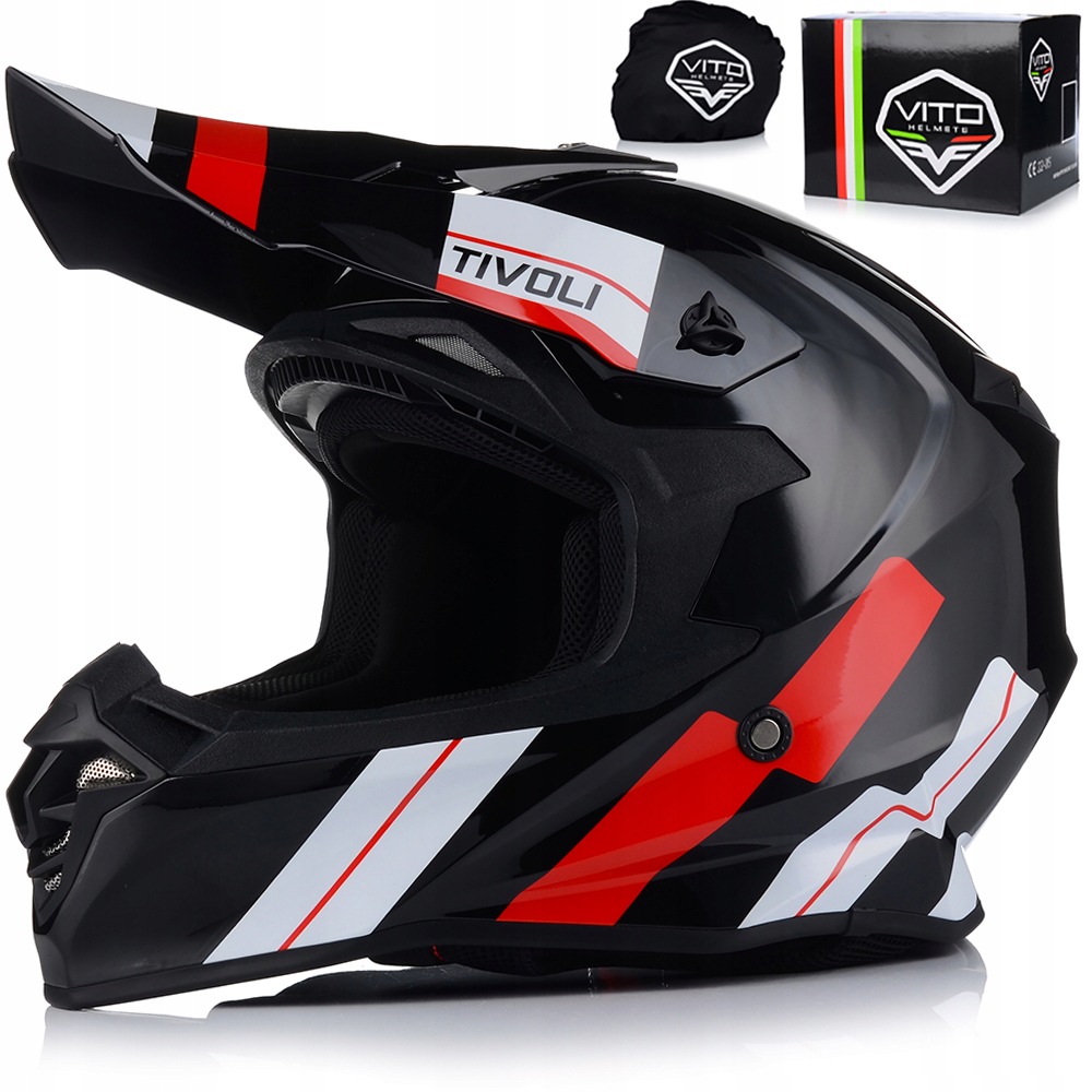 Motocyklová Prilba Vito Tivoli Black/red Off-road Enduro Cross Štvorkolka Atv