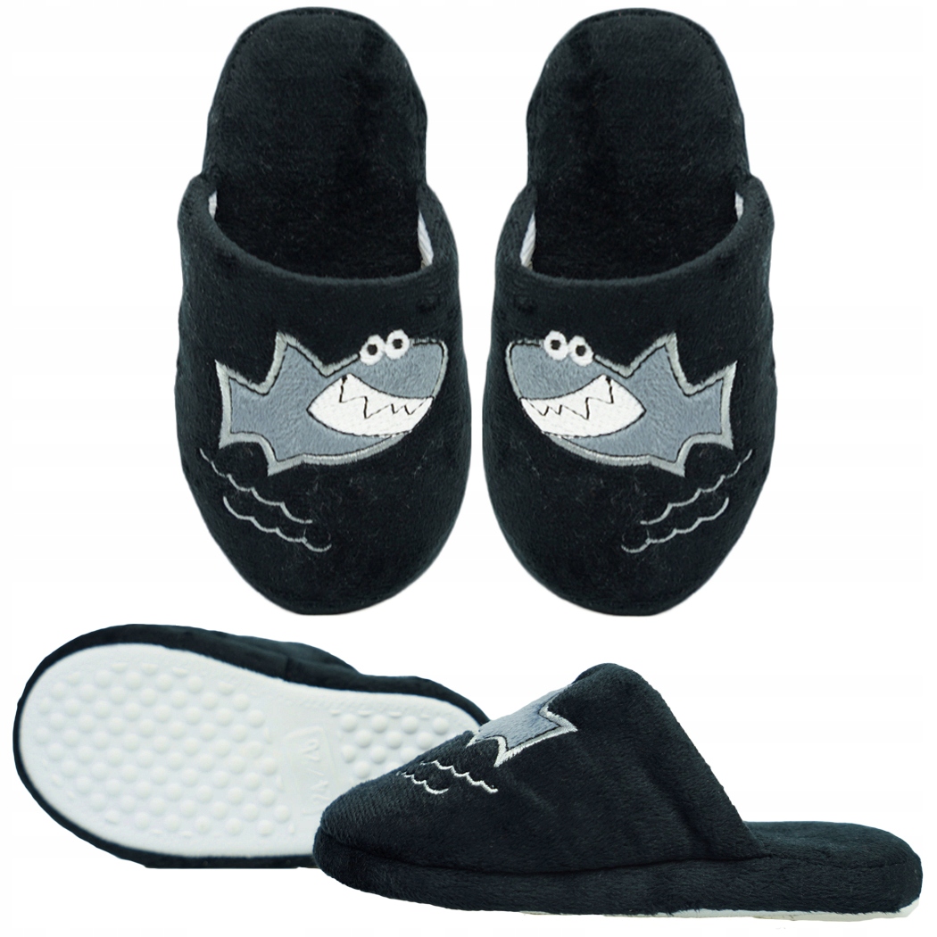 

Czarne Kapcie Rekin r26/27 ciepłe miękkie ciapy