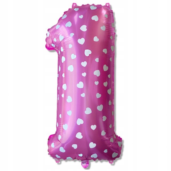 

Balon Foliowy urodziny cyfra różowa "1"