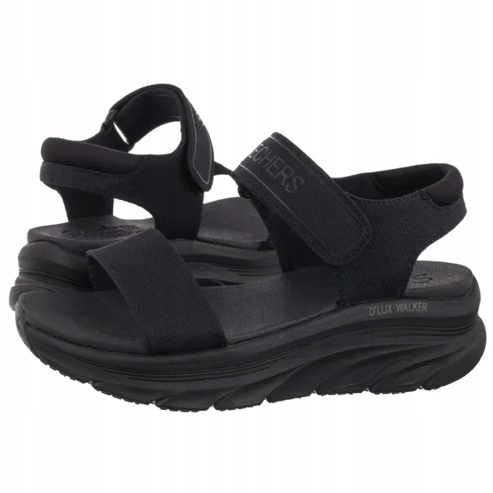 Dámské sandály na podpatku Skechers D'Lux Walker New Block, černé