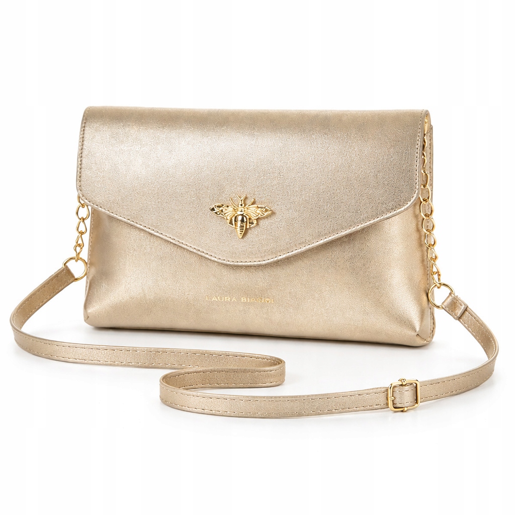 Kabelka psaníčko Laura Biaggi elegantní večerní kabelka přes rameno zlatá