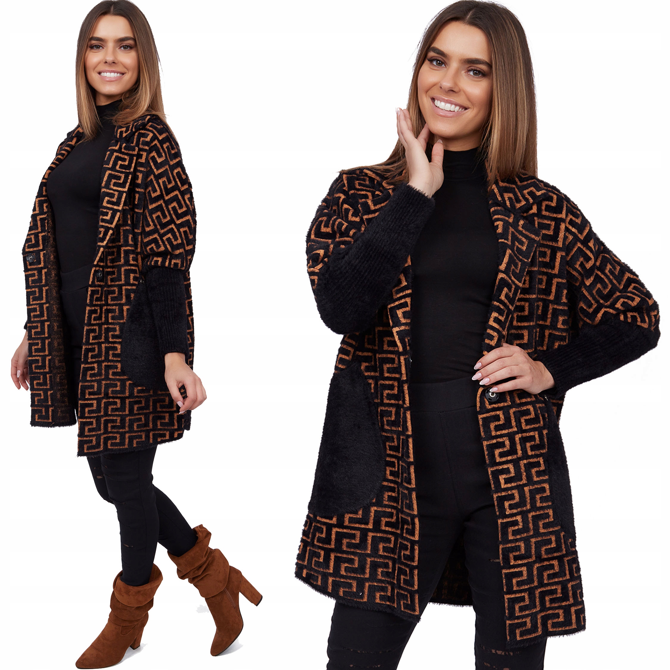 

831__PŁASZCZ Z Alpaki Narzutka oversize