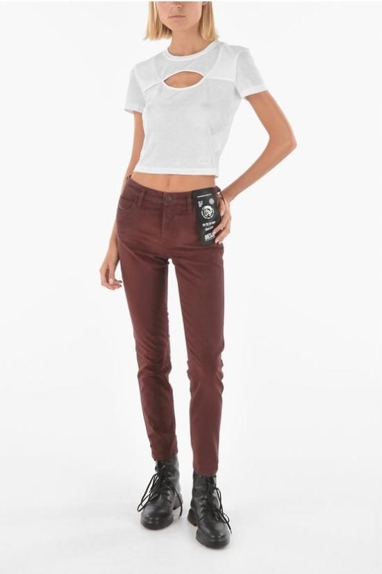 Bordové džíny s oděrkami Diesel 25/32