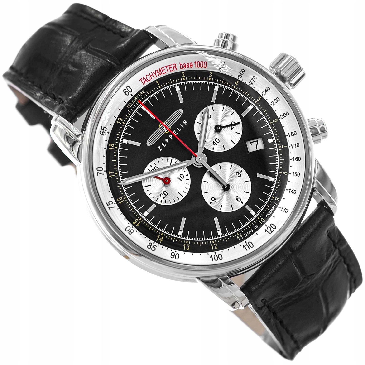 Pánské Hodinky Zeppelin 8888-2 LZ14 Marine Chronograph Černé Na Řemínku