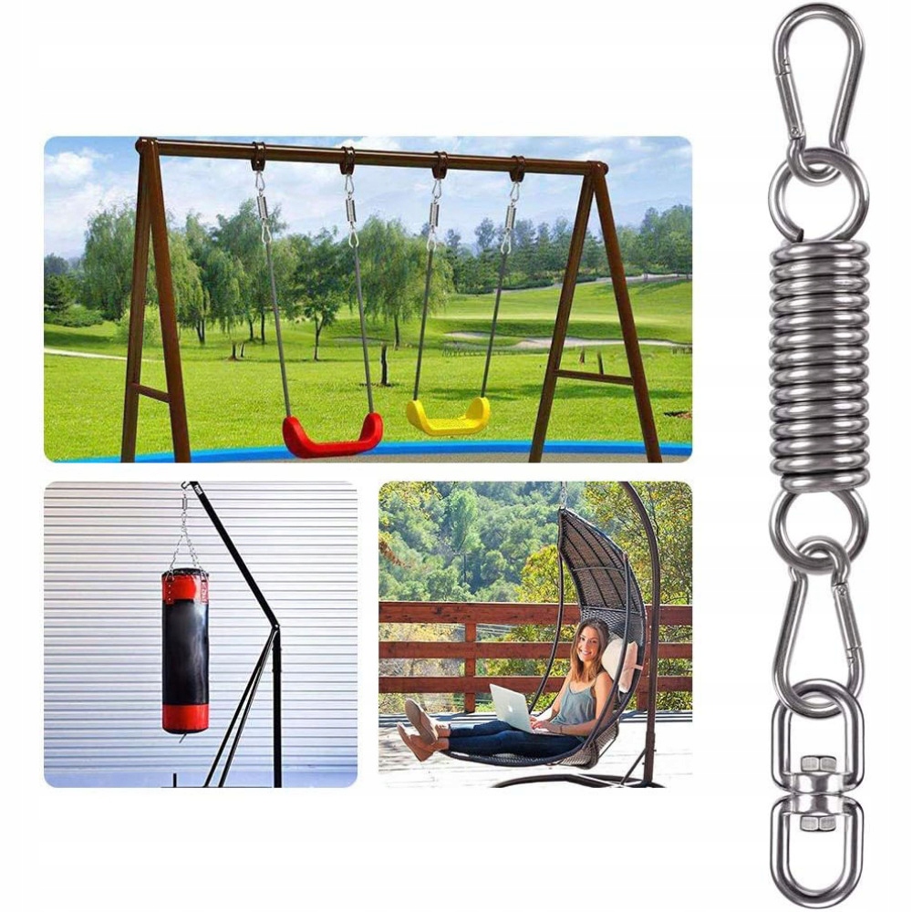 ZESTAW ZAWIESZENIA SPRĘŻYNOWEGO Z OBROTOWYMI HACZYKAMI DO HUŚTAWKI, HAMAK EAN (GTIN) 0889328773069