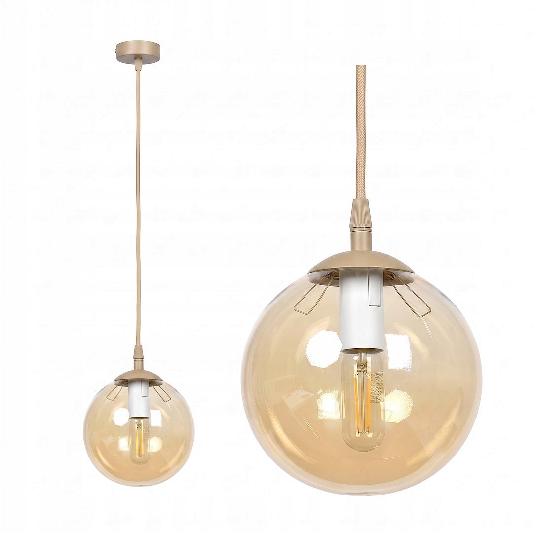 Stropní svítidlo Cosmo 1 Mokka Amber, skleněné stínítko, E14, 10 W Led