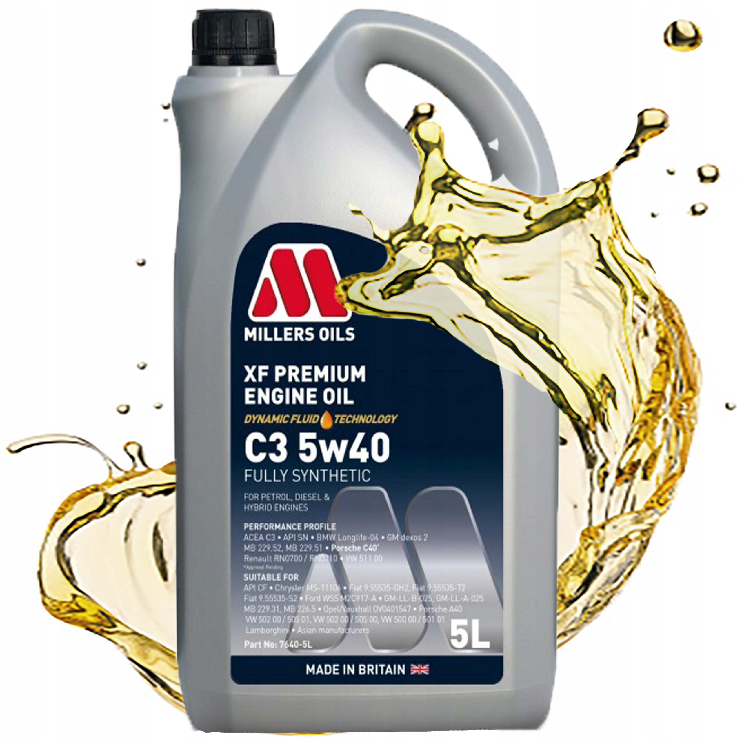 Syntetický Motorový Olej Millers Oils Xf Premium C3 Dft 5v40 5L
