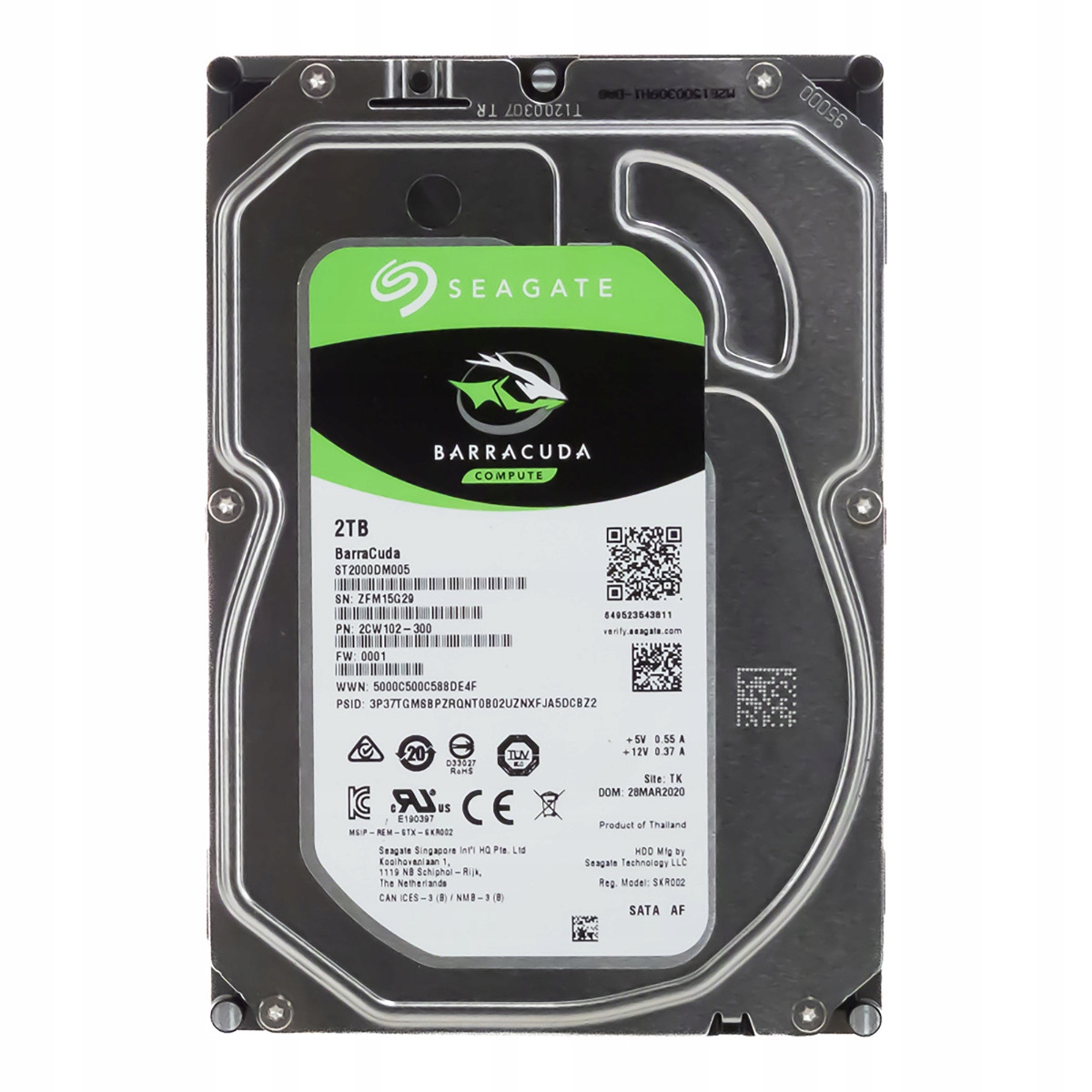 Seagate BarraCuda 2TB 5.4K 256MB Sata III 3.5'' ST2000DM005