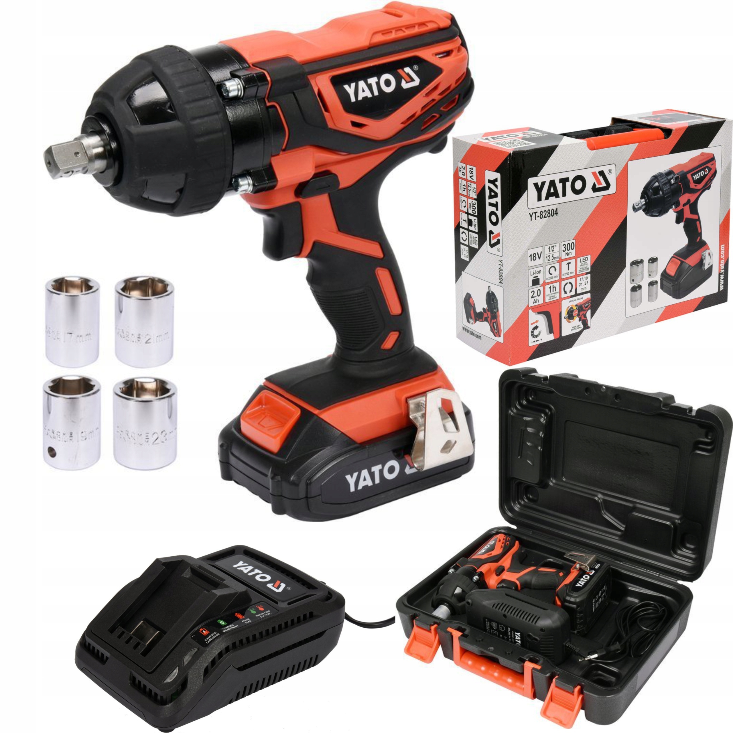 YATO KLUCZ UDAROWY 18V 1/2 300Nm 1x2,0Ah LI-ION 82804