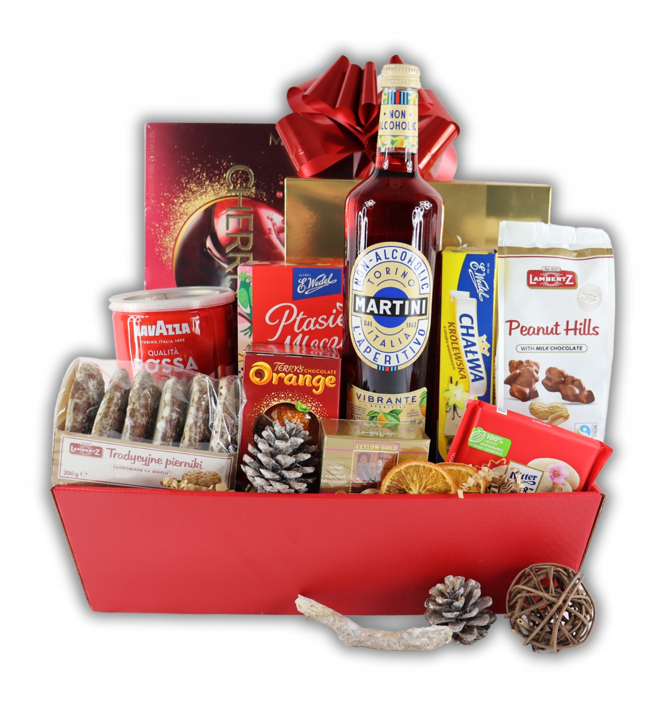 Levně Dárkový koš Vánoční překvapení s nealkoholickým Martini Dárkové koše
