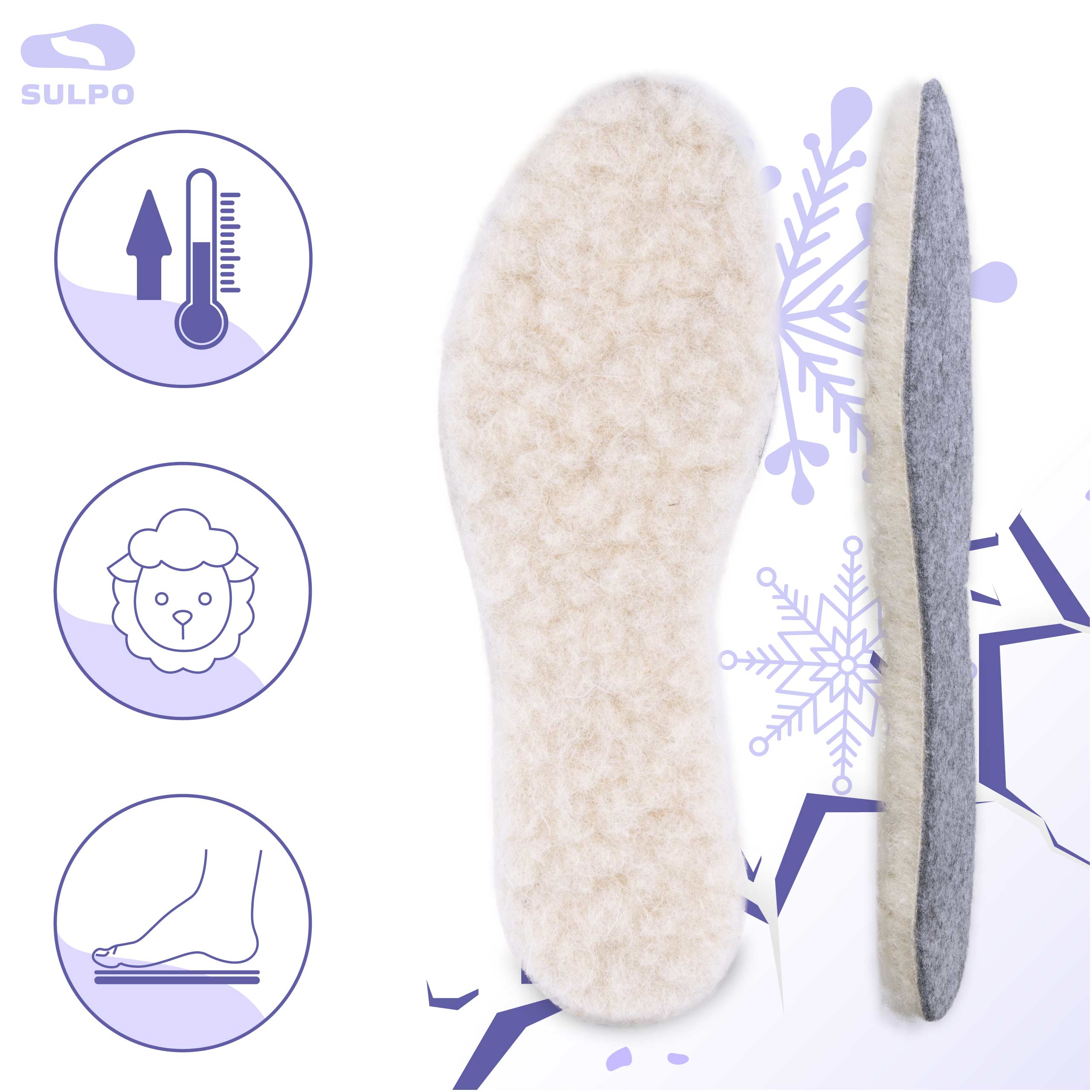 Zimowe ciepłe wkładki do butów dla dzieci z wełną i filcem termoaktwne r_26 Stan opakowania oryginalne