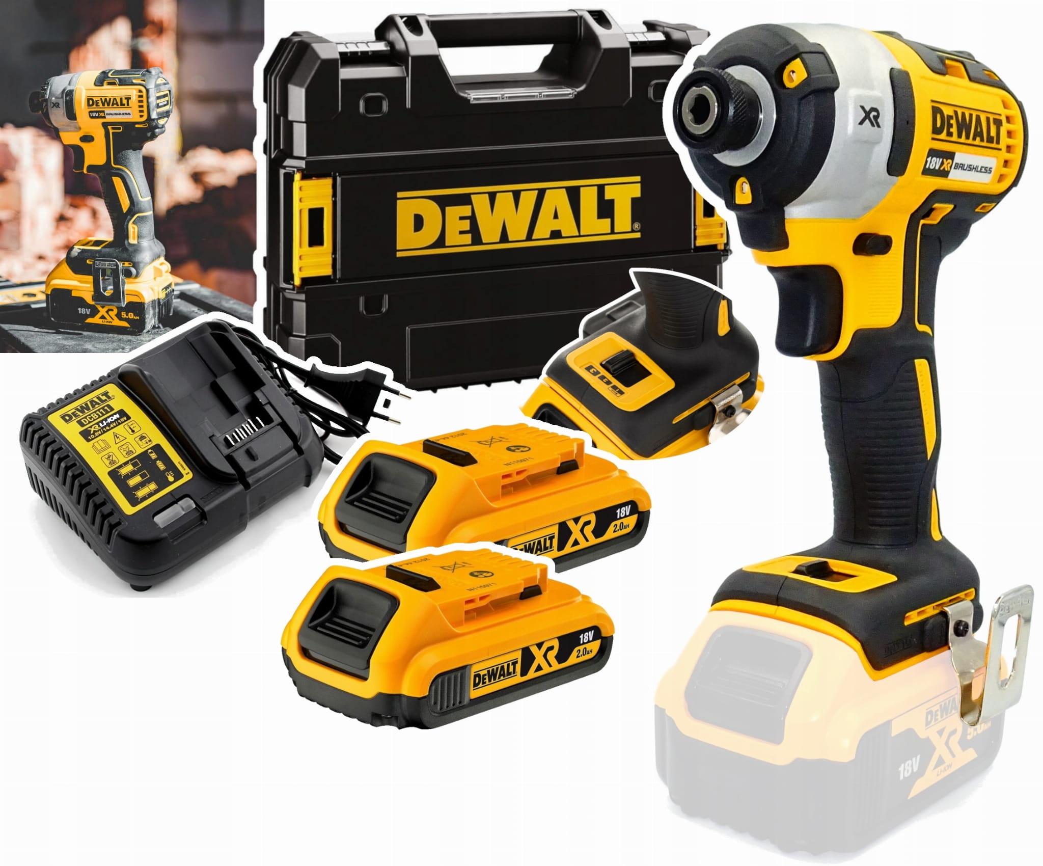 DeWalt DCF887D2 Zakrętarka udarowa 1/4' 205Nm 18V 2x2ah