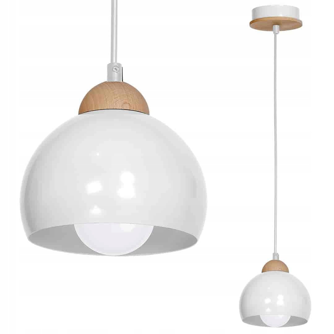 Závěsná lampa Milagro Dama MLP6440 Bílá Dřevo 1xE27 Nastavitelná stropní