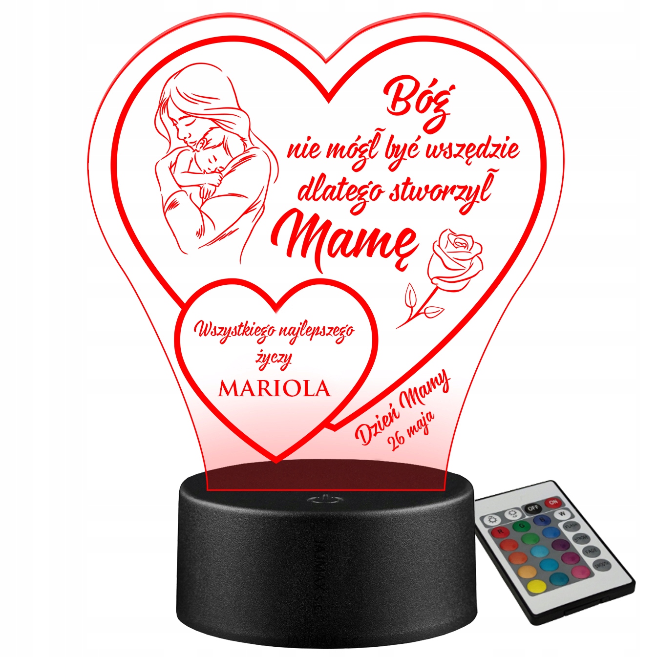 

Na Dzień Mamy Podziękowanie Led Statuetka