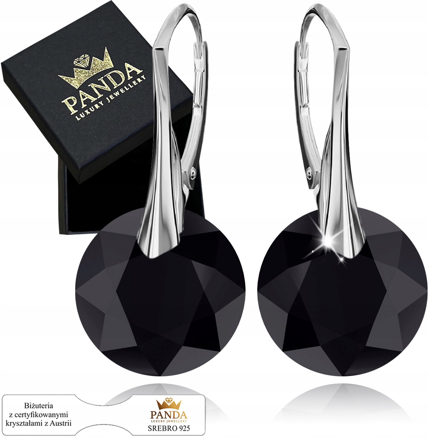 Dámské stříbrné Náušnice Kolečka Krystaly Dárek Vánoce 925 Pro manželku maminky