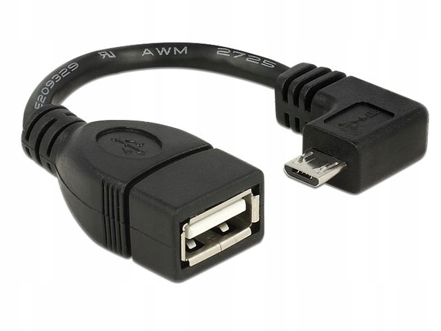

Kabel Usb żeński - micro Usb kątowy Otg 11 cm