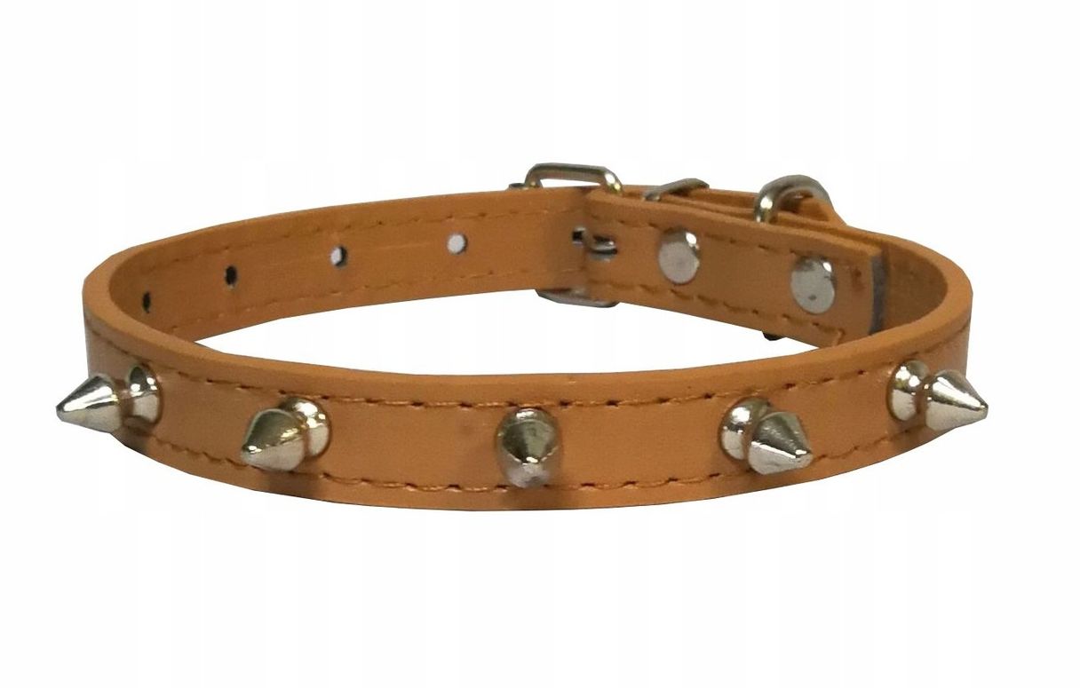 

Obroża Xs dla psa z ćwiekami kolce 24-33cm Brązowa