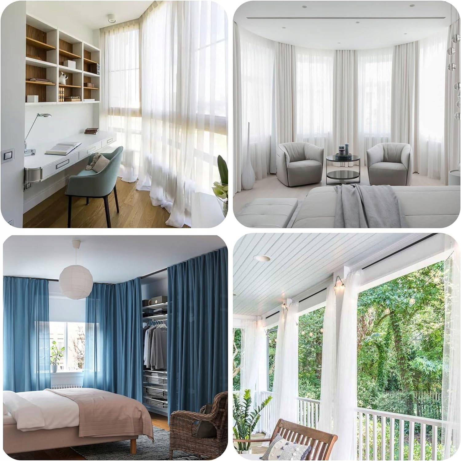 5 M ELASTYCZNY ZAKRZYWIONY KARNISZ DO ZASŁONY, Z AKCESORIAMI MONTAŻOWYMI Marka inna